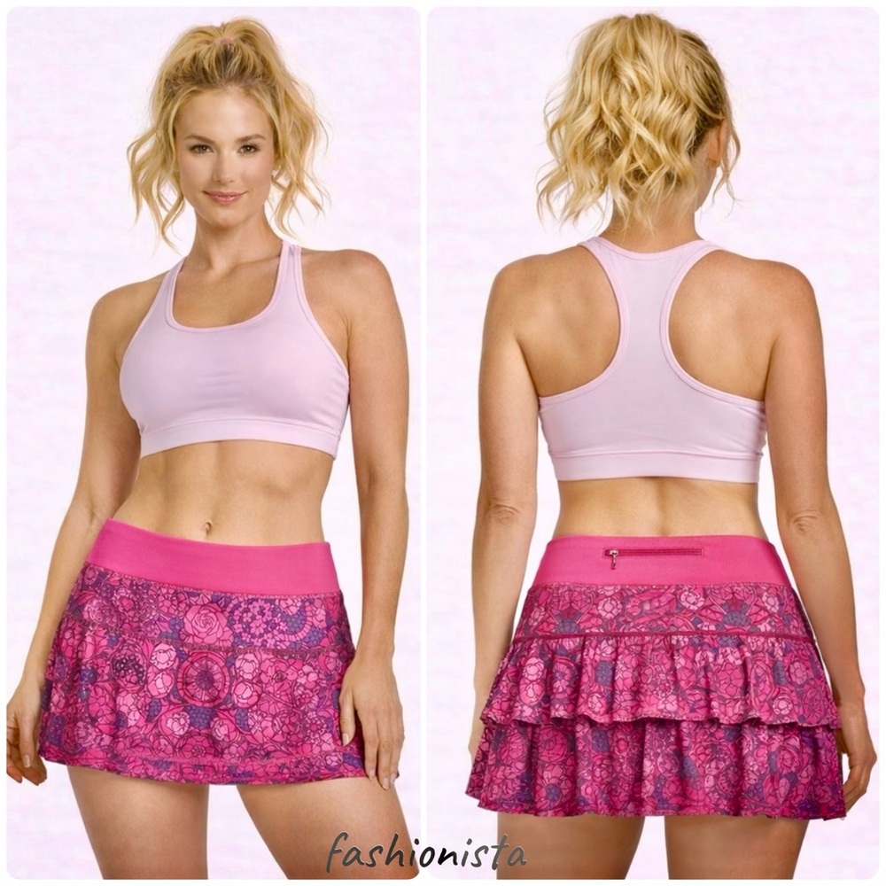 Lululemon Pace Setter Skort Pink Print Boom Juice  Sz. 6 Reg